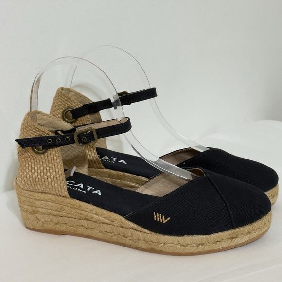 Viscata Women Formiga Canvas Wedges Sandal in Navy Size 39/US 8 - Picture 1 of 8